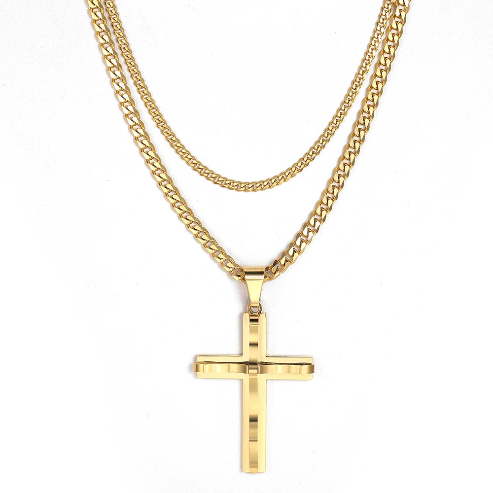 2Pcs Cross Pendant Necklace