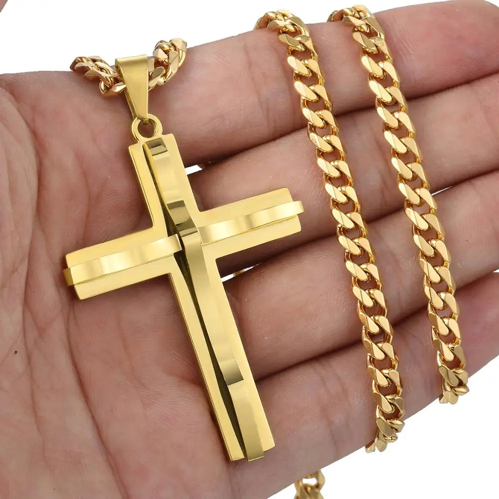 2Pcs Cross Pendant Necklace