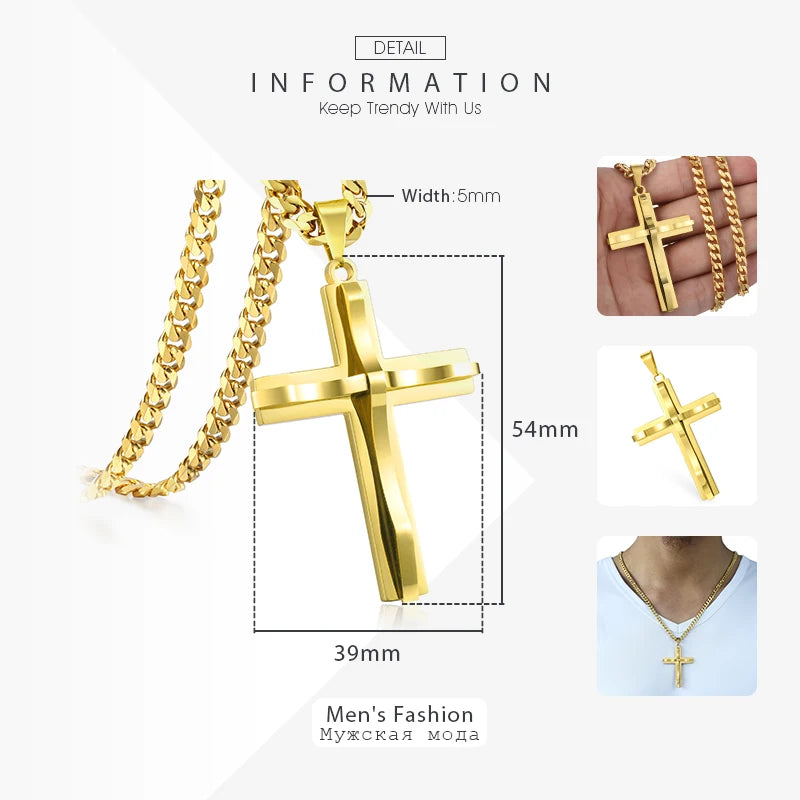 2Pcs Cross Pendant Necklace