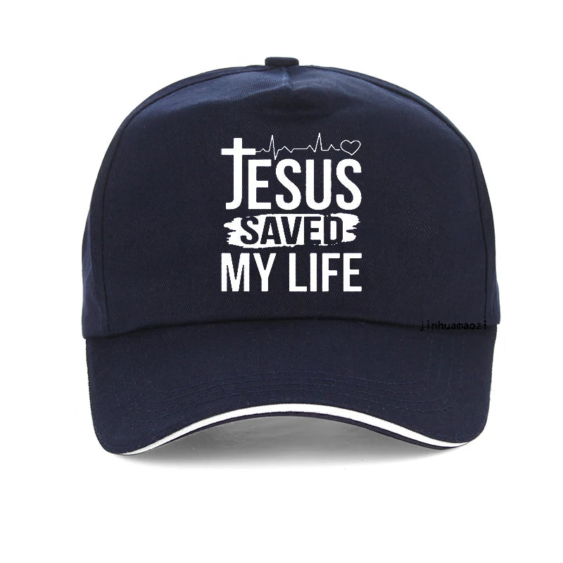 Printed Jesus Saved My Life baseball cap