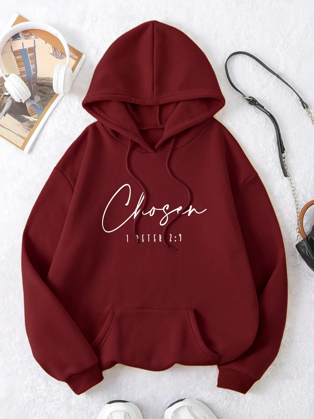 Chosen I Peter Letter Graphic Print Hoodies