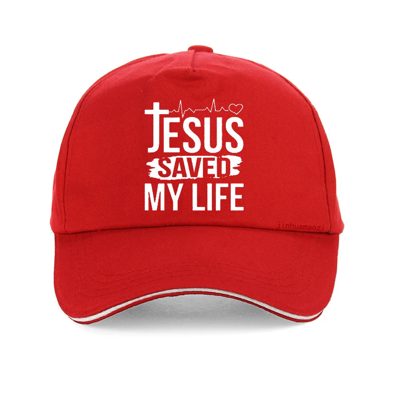 Printed Jesus Saved My Life baseball cap