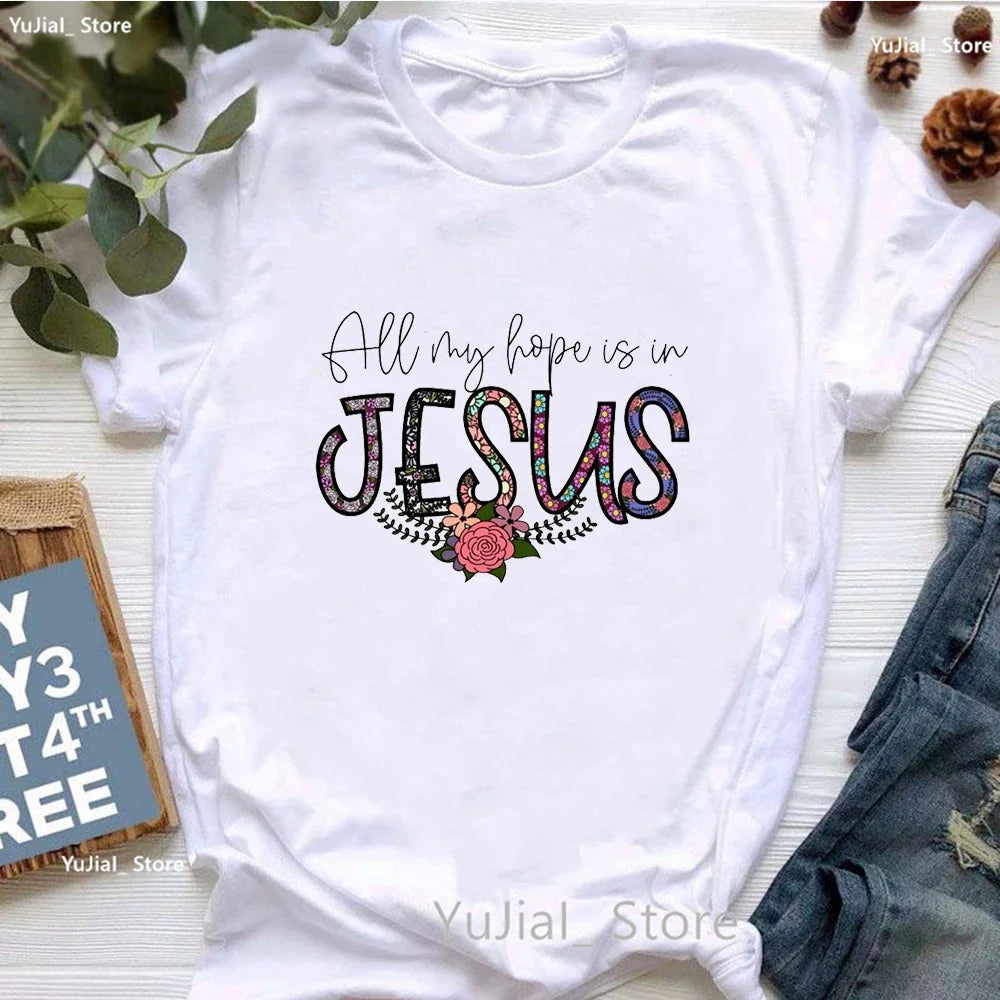 All My Hope Is in Jesus Graphic Print T-Shirt