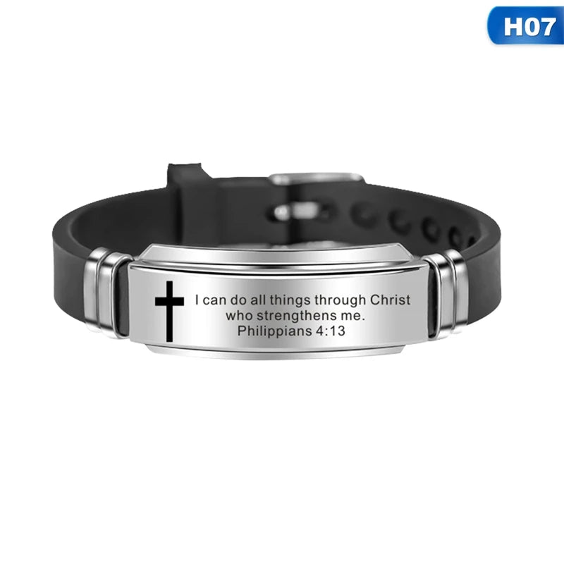 Cross Bible Verse Quotes Bracelet