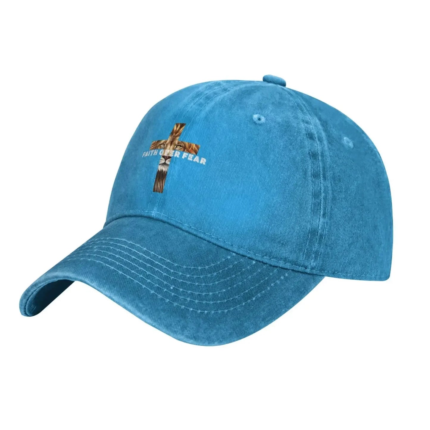 Jesus Cross Christian Trucker Flat Bill Brim Hat