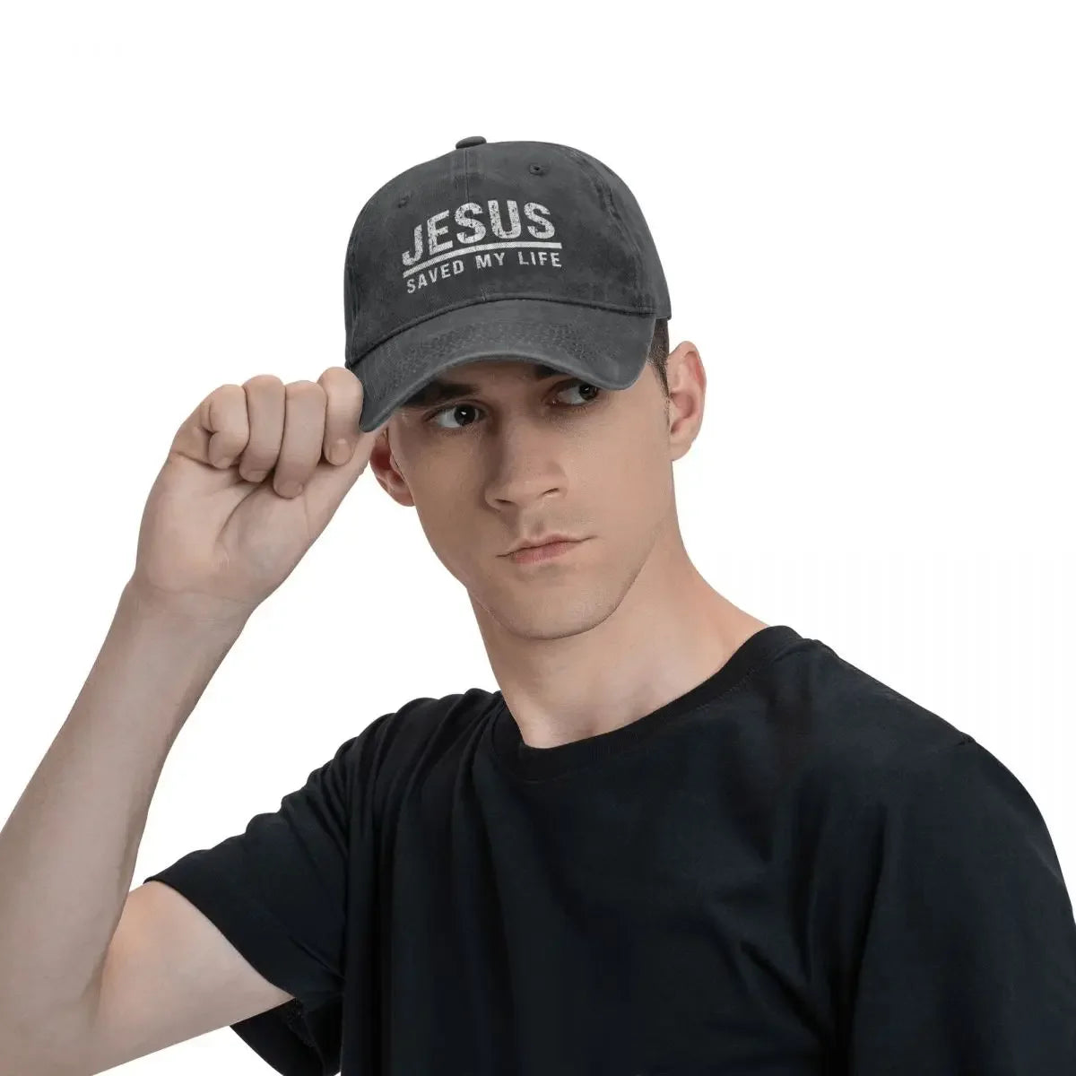 Jesus Saved My Life Christian Ponytail Baseball Cap