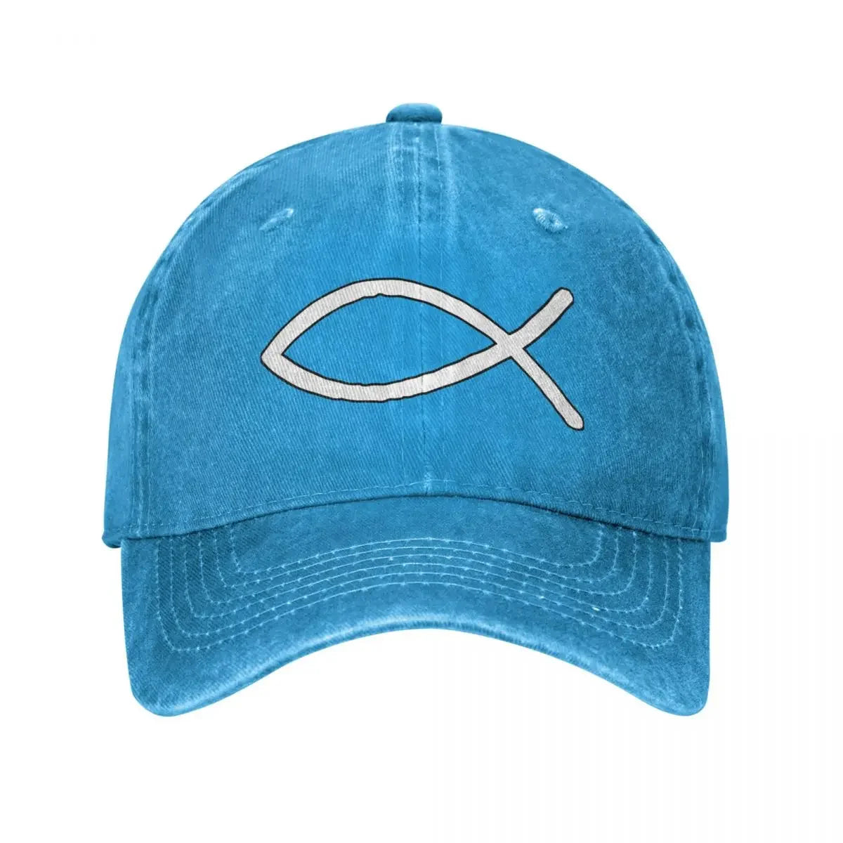 Jesus Fish Christian Symbol Baseball Caps