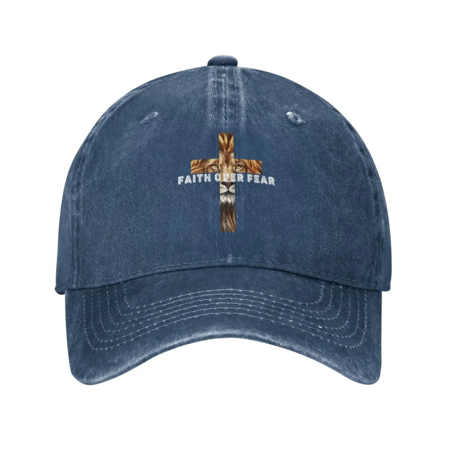 Jesus Cross Christian Trucker Flat Bill Brim Hat