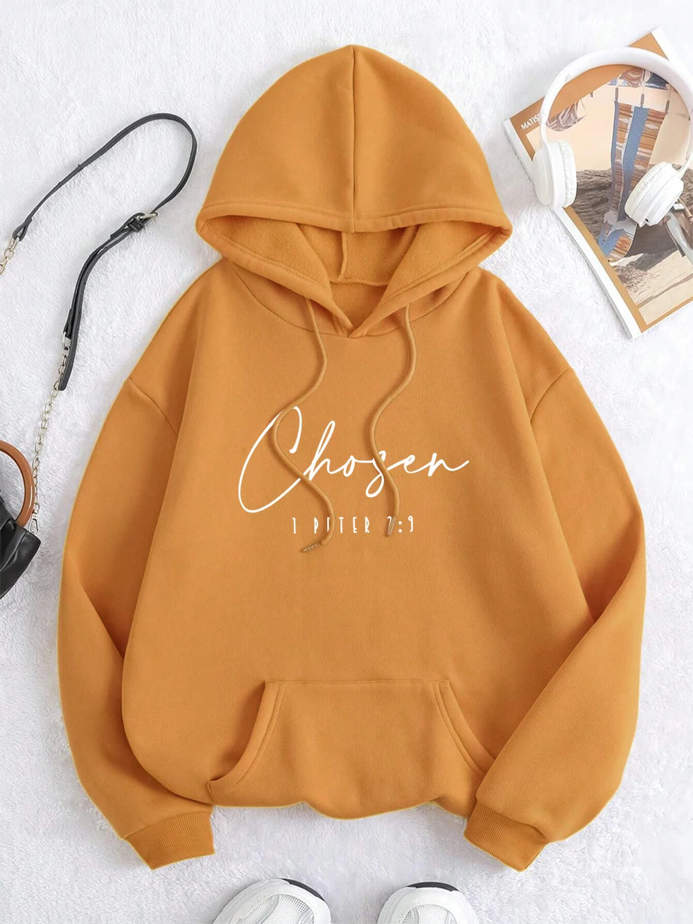 Chosen I Peter Letter Graphic Print Hoodies