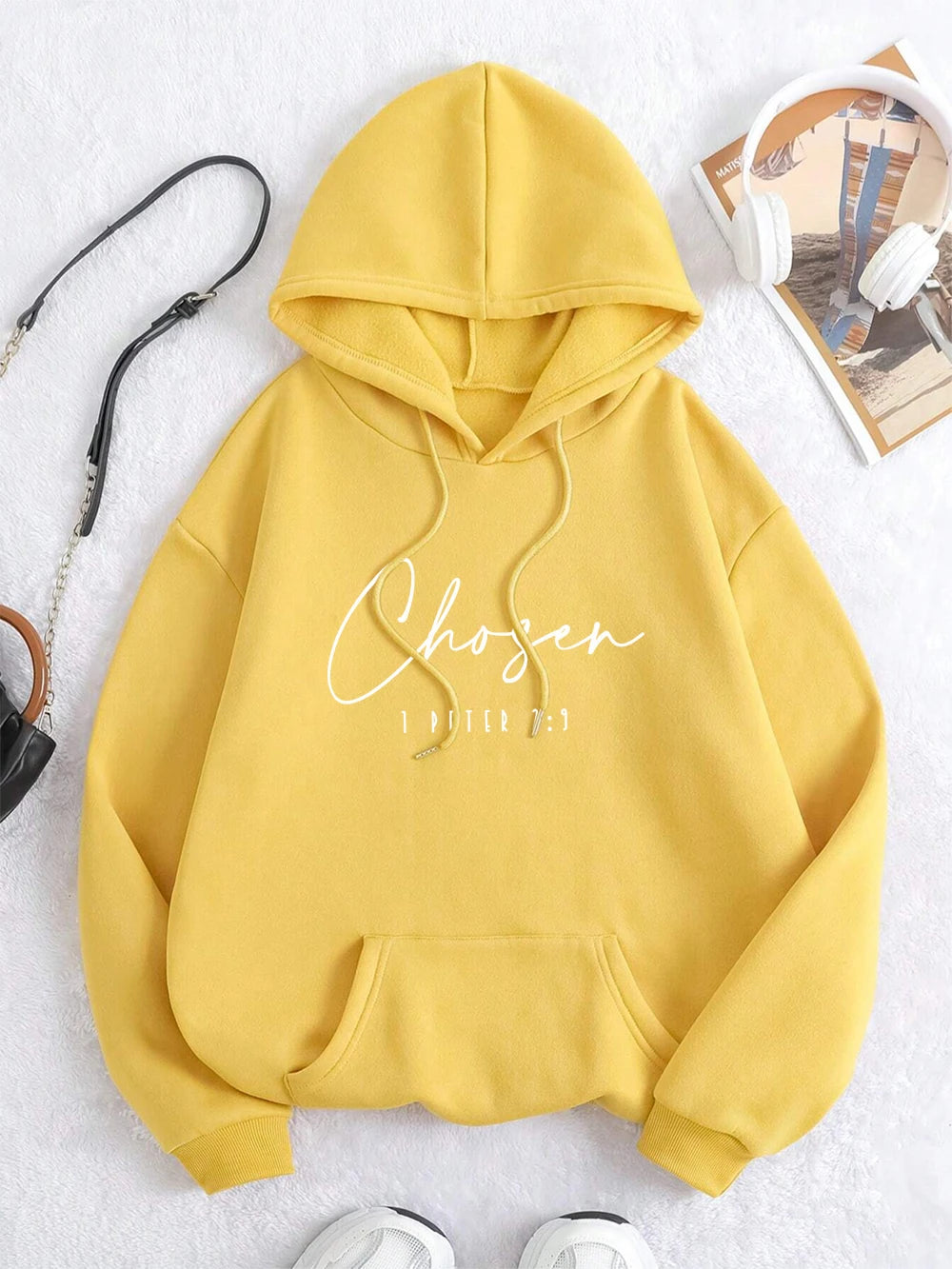 Chosen I Peter Letter Graphic Print Hoodies