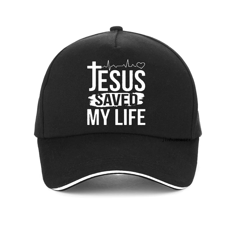 Printed Jesus Saved My Life baseball cap