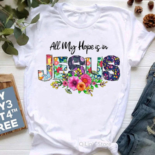 All My Hope Is in Jesus Graphic Print T-Shirt