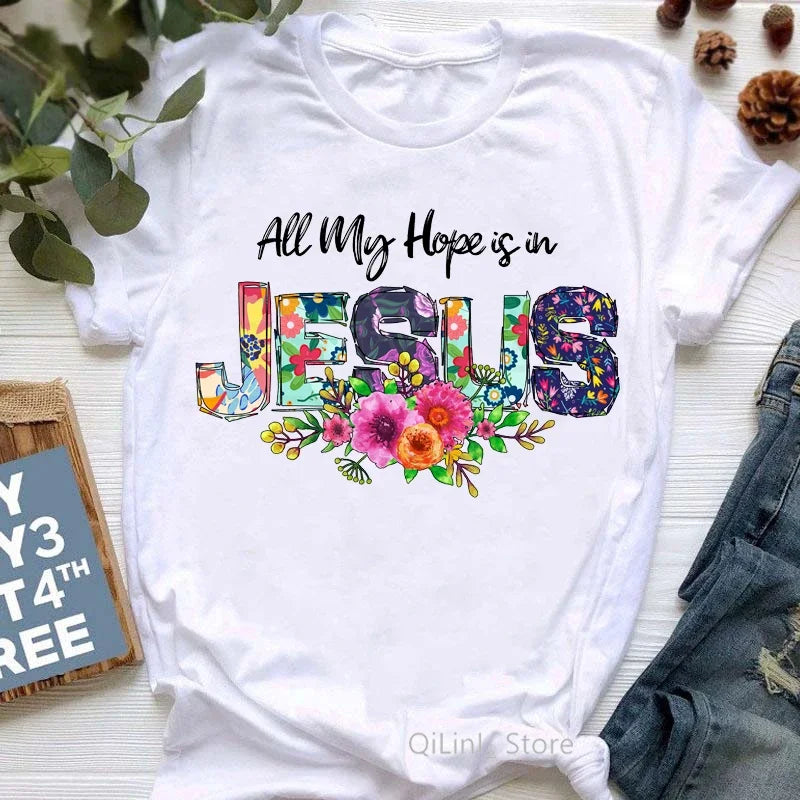 All My Hope Is in Jesus Graphic Print T-Shirt