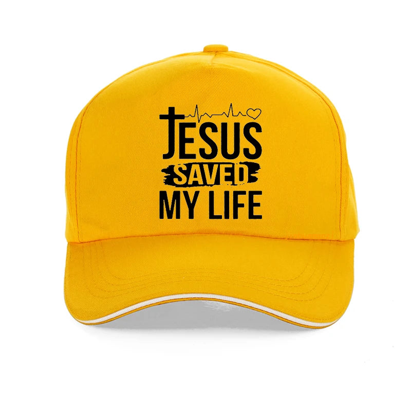 Printed Jesus Saved My Life baseball cap