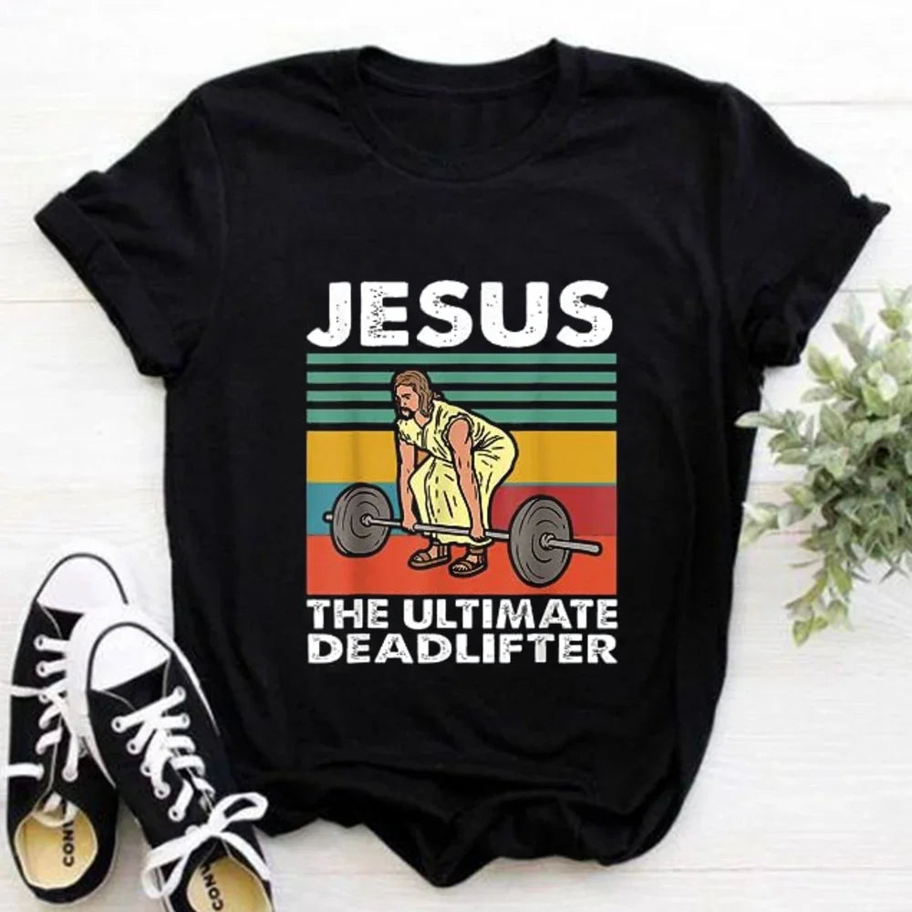 Jesus Is King Letter Print Women T-shirt