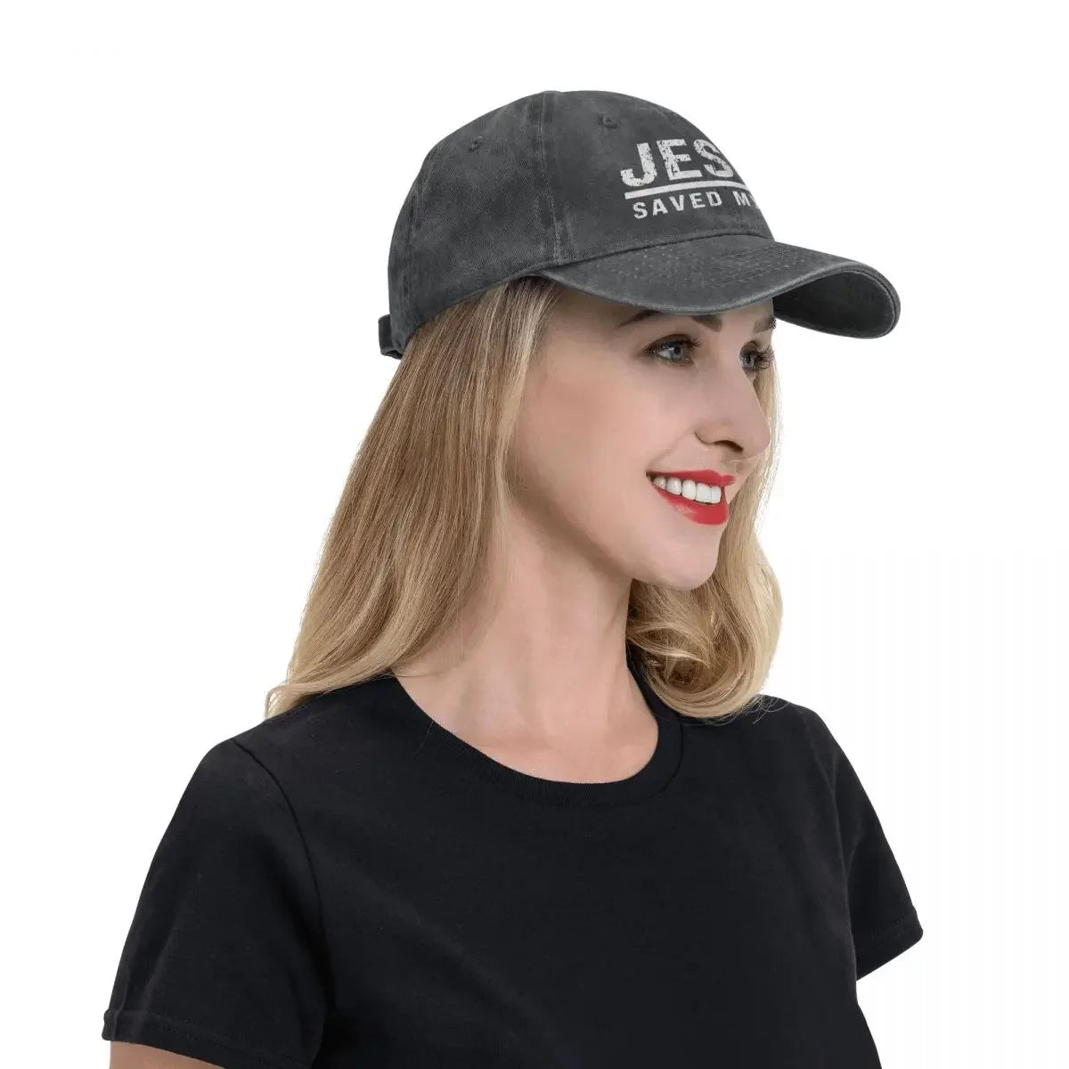 Jesus Saved My Life Christian Ponytail Baseball Cap