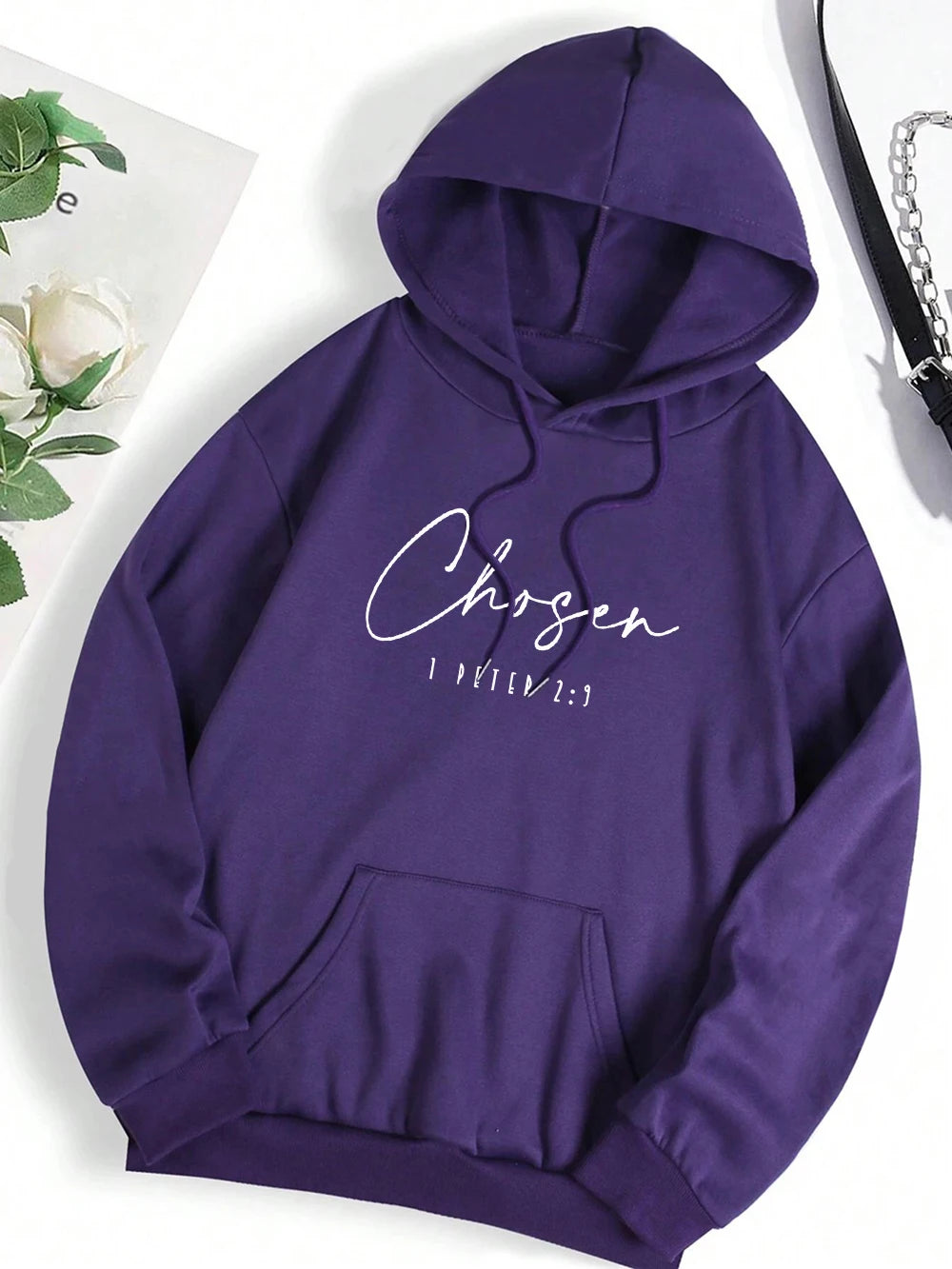 Chosen I Peter Letter Graphic Print Hoodies