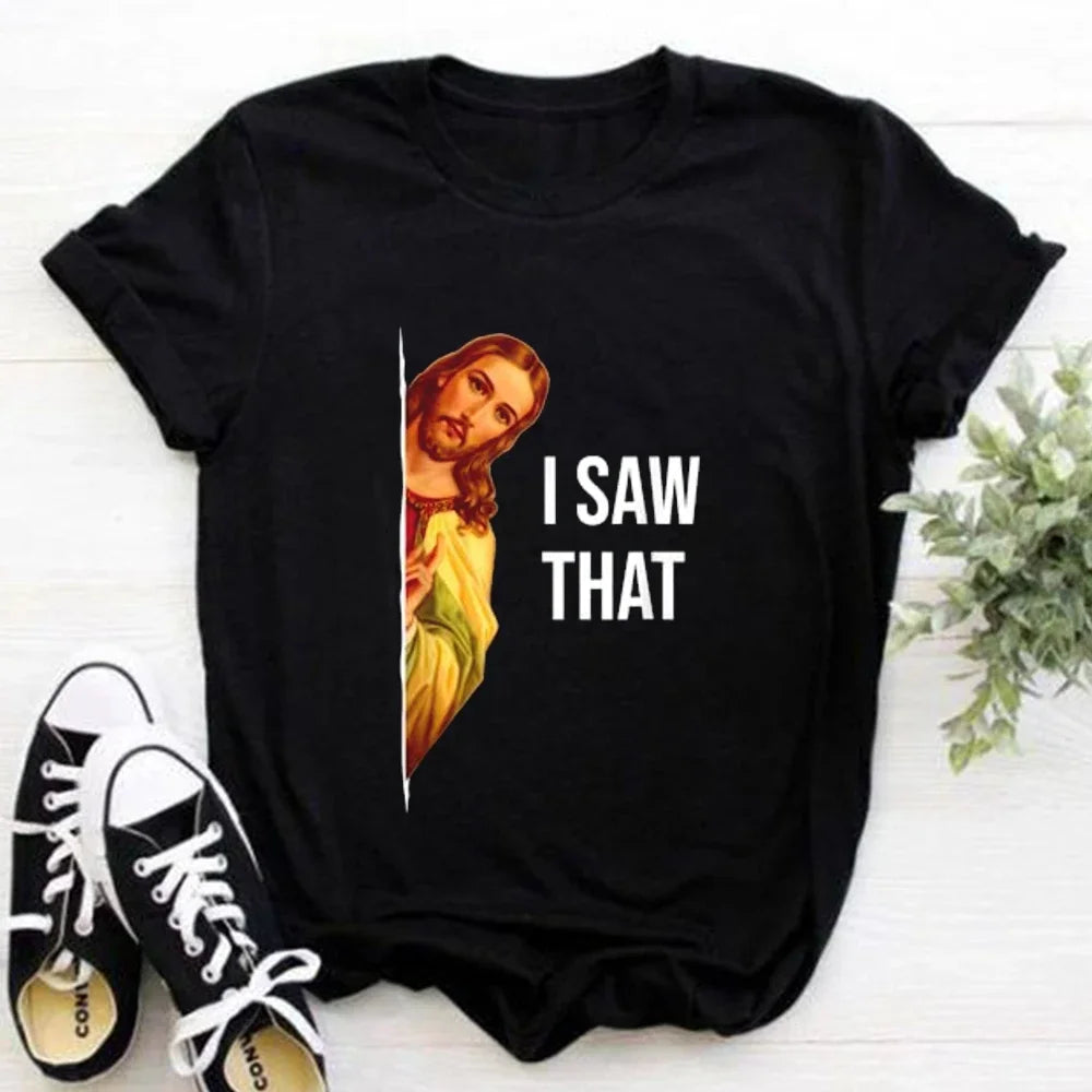 Jesus Is King Letter Print Women T-shirt