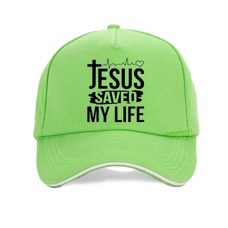 Printed Jesus Saved My Life baseball cap