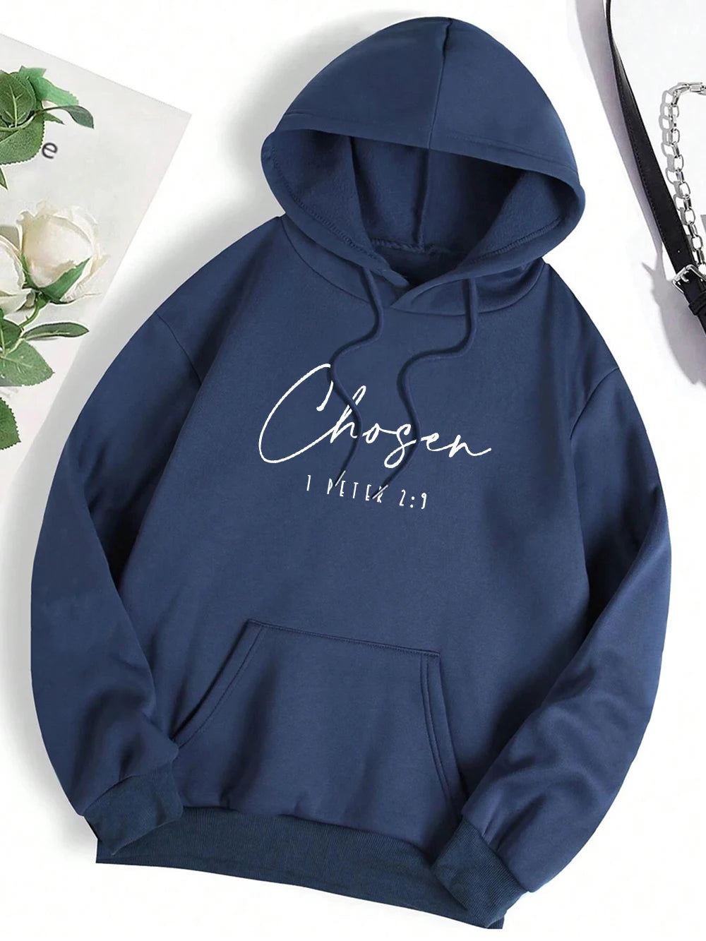 Chosen I Peter Letter Graphic Print Hoodies