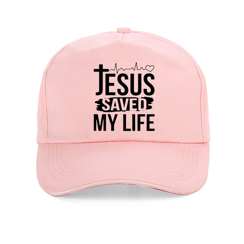 Printed Jesus Saved My Life baseball cap