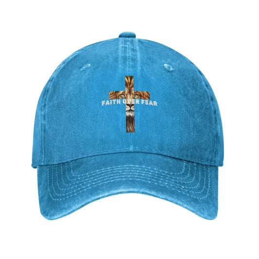 Jesus Cross Christian Trucker Flat Bill Brim Hat