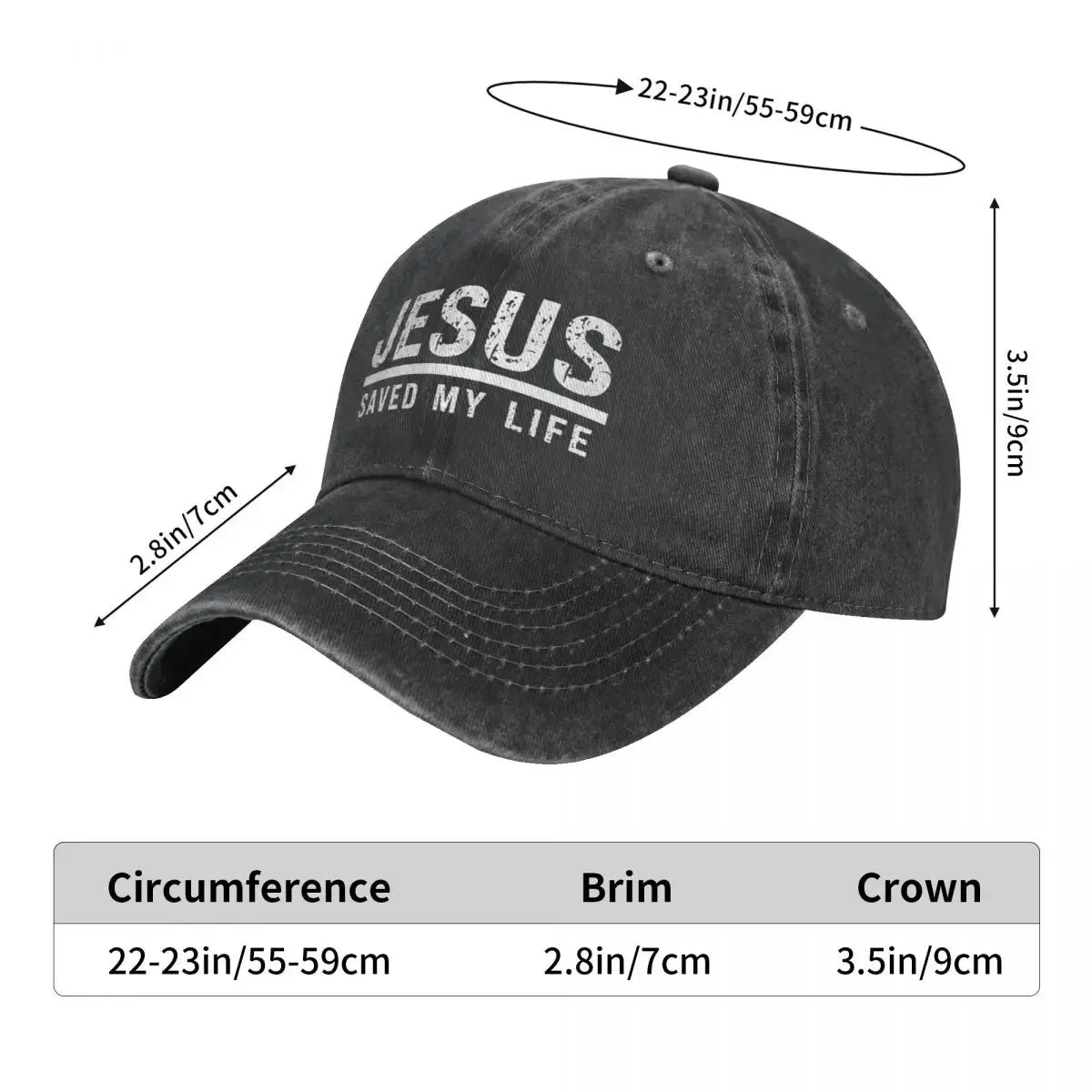 Jesus Saved My Life Christian Ponytail Baseball Cap