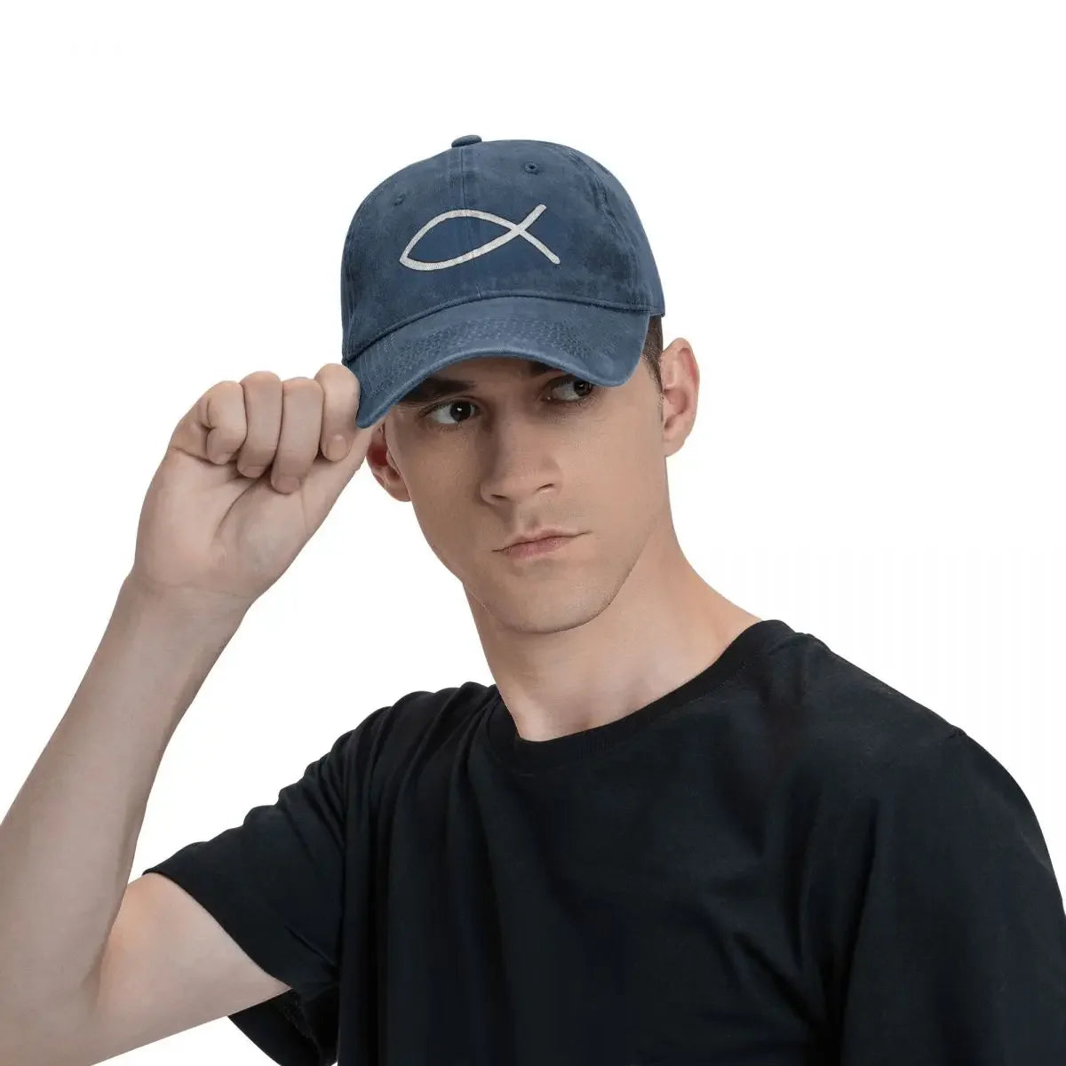 Jesus Fish Christian Symbol Baseball Caps